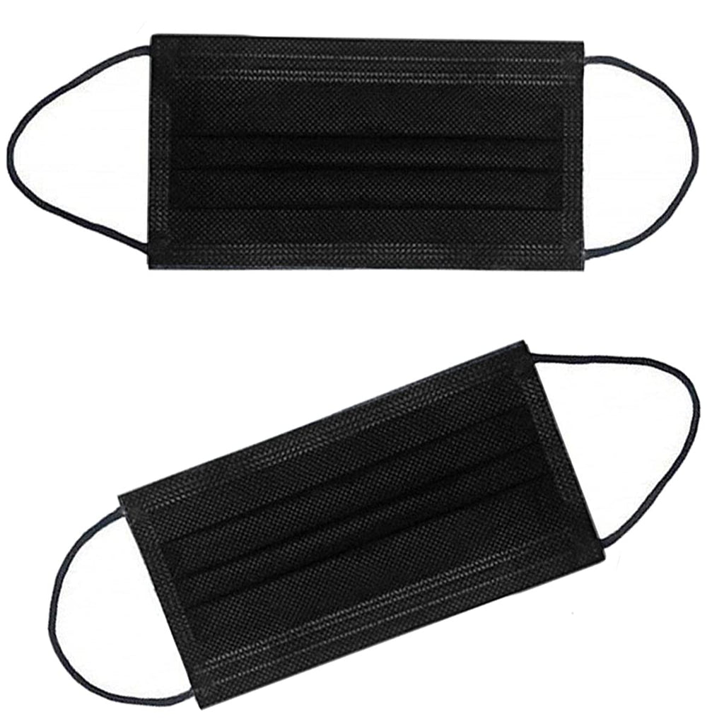 100PCS 3 Ply Black Disposable Face Mask Filter Protection Face Masks