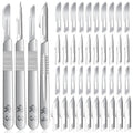 80 PCS Scalpel Blades #10#11#15#23 Scalpels Surgical with 4PCS Handle & Storage Box,Individually Wrapped High Carbon Steel Blades for Sculpting, Cutting,Crafts & More